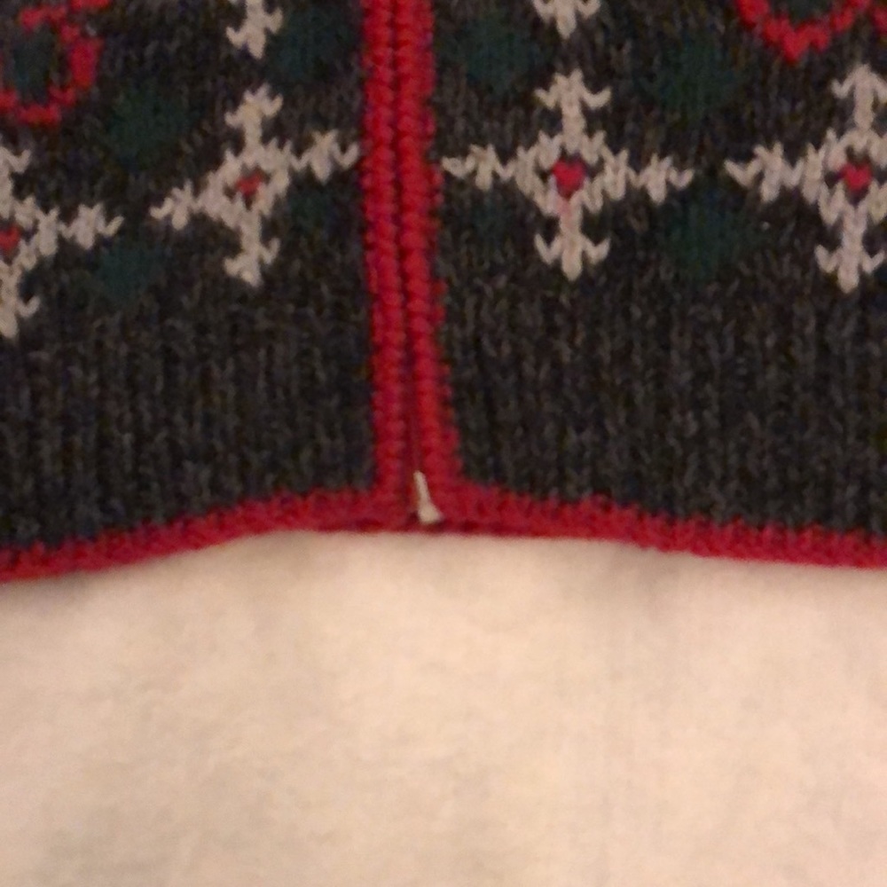 Eagle’s Eye Ice Skating Vintage Christmas Sweater Zip Front Womens Size Medium - Picture 12 of 15